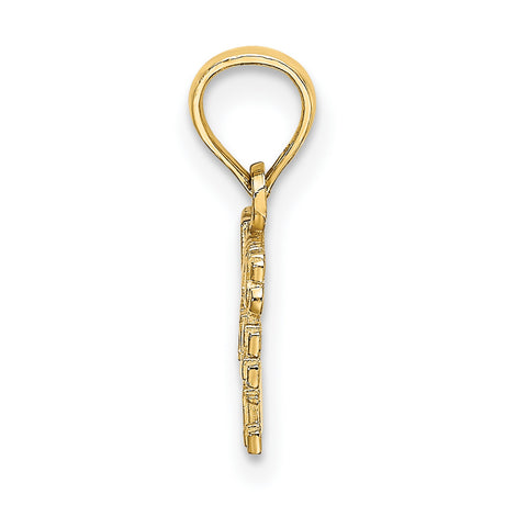 10k Yellow Gold Pendant, Heart Charm with Daddys Little Girl Message, Sentimental Jewelry for Women