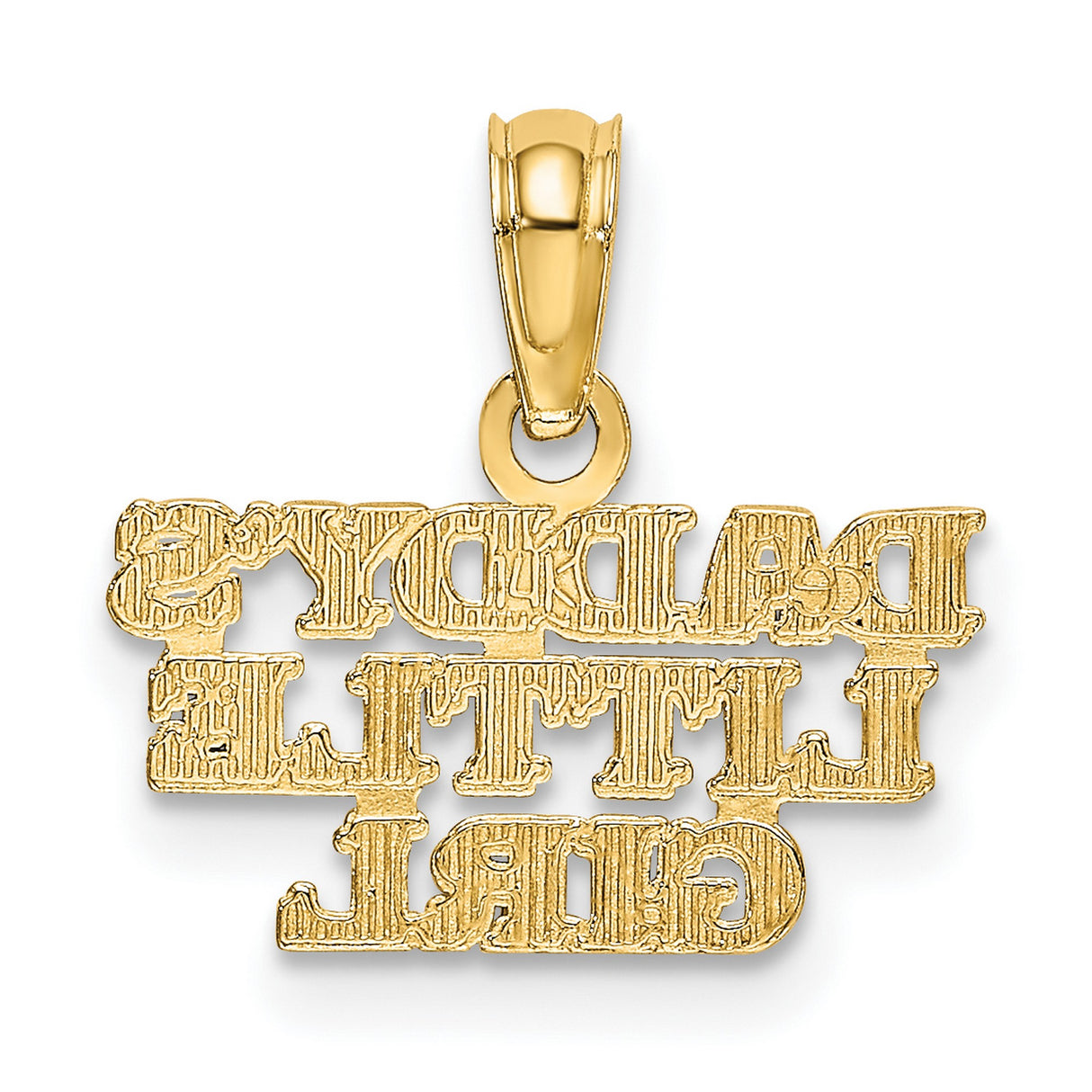 10k Yellow Gold Pendant, Heart Charm with Daddys Little Girl Message, Sentimental Jewelry for Women