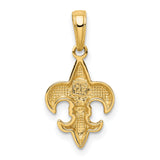 10k Yellow Gold Fleur-de-Lis Pendant, French Lily Charm Symbolizing Royalty and Faith