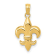 10k Yellow Gold Fleur-de-Lis Pendant, French Lily Charm Symbolizing Royalty and Faith