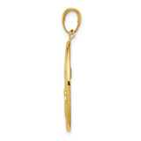 10k Yellow Gold Oval Pendant with Raised Fleur-de-Lis Emblem, French Heritage Design
