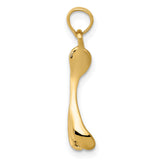 10k Yellow Gold Wishbone Pendant, Minimalist Luck Symbol, Dainty Charm for Women