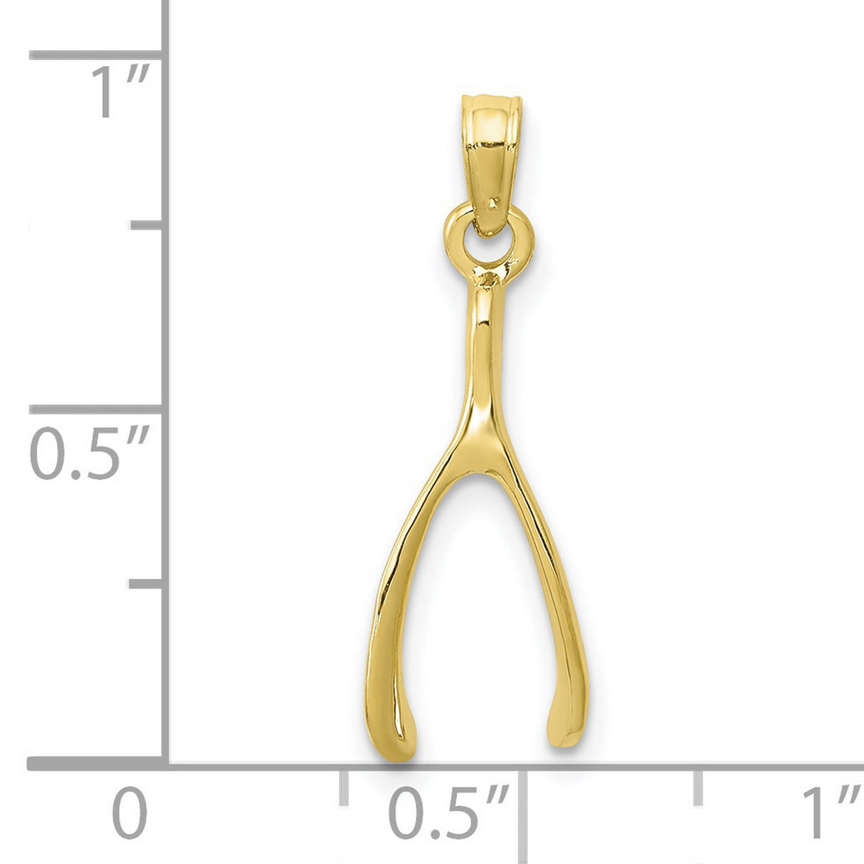 10k Yellow Gold Wishbone Pendant, Minimalist Luck Symbol, Dainty Charm for Women