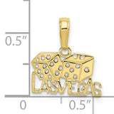 10k Yellow Gold Dice Pendant, Lucky Casino Charm, Las Vegas Gambling Theme
