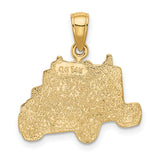 10k Yellow Gold Semi Truck Pendant with Cab Design, Trucker Theme Jewelry for Men