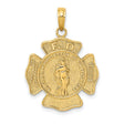 10k Yellow Gold Firefighter Pendant with St. Florian and Maltese Cross Symbols