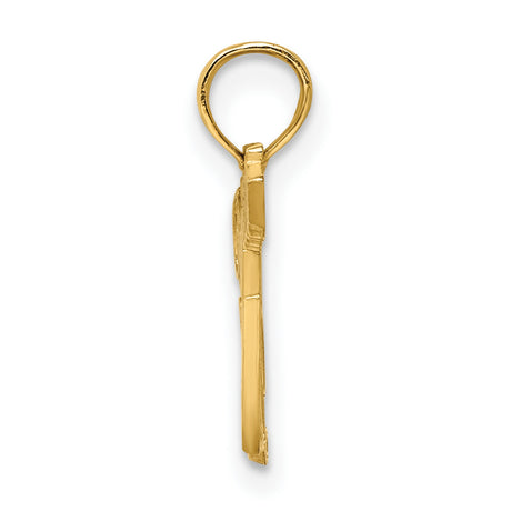 10k Yellow Gold Policemans Lady Pendant, Script Charm, Law Enforcement Tribute Jewelry