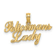 10k Yellow Gold Policemans Lady Pendant, Script Charm, Law Enforcement Tribute Jewelry