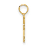 10k Yellow Gold RN Pendant with Caduceus Symbol, Medical Charm for Registered Nurse