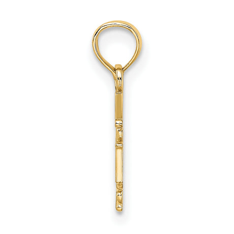 10k Yellow Gold RN Pendant with Caduceus Symbol, Medical Charm for Registered Nurse