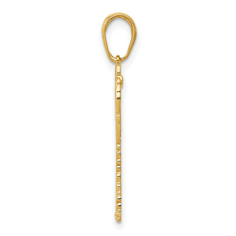 10k Yellow Gold Palm Tree Pendant, Tropical Island Charm, Nature-Inspired Coastal Jewelry