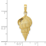 10k Yellow Gold Conch Shell Pendant, Nautical Beach Charm, Coastal Jewelry for Women