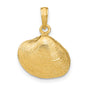 10k Yellow Gold Pendant with Detailed Seashell Design, Nautical Coastal Theme for Women