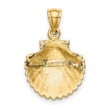 10k Yellow Gold Scallop Shell Pendant, Camino de Santiago Symbol, Religious Journey Charm