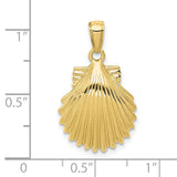 10k Yellow Gold Scallop Shell Pendant, Camino de Santiago Nautical Charm for Women