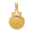 10k Yellow Gold Scallop Shell Pendant, Camino de Santiago Nautical Charm for Women