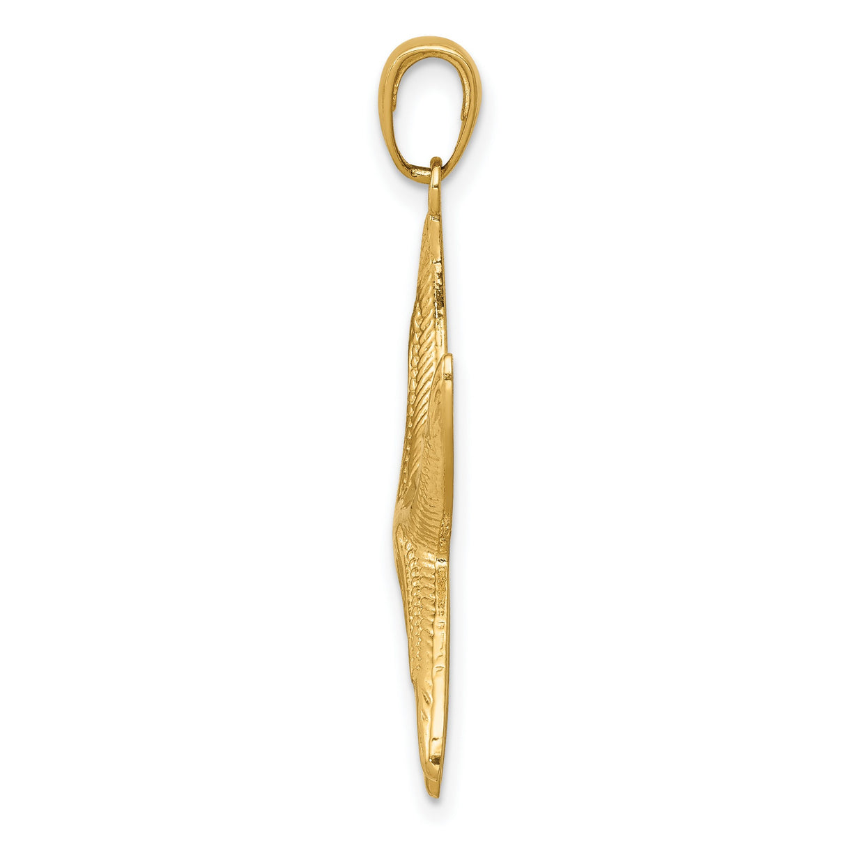10k Yellow Gold Starfish Pendant with Textured Detailing, Nautical Ocean Theme Jewelry Charm