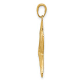 10k Yellow Gold Starfish Pendant with Textured Detailing, Nautical Ocean Theme Jewelry Charm