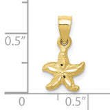 Starfish Charm Pendant in Real 10k Yellow Gold