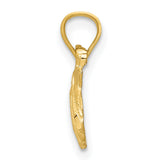 Scallop Shell Charm Pendant in Real 10k Yellow Gold