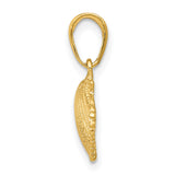 10k Yellow Gold Scallop Shell Pendant, Camino de Santiago Spiritual Travel Charm for Women