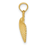 Scallop Shell Charm Pendant in Real 10k Yellow Gold