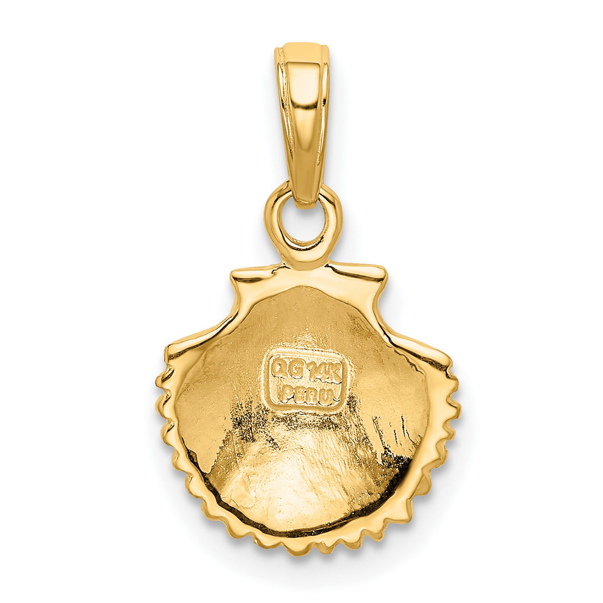 Scallop Shell Charm Pendant in Real 10k Yellow Gold