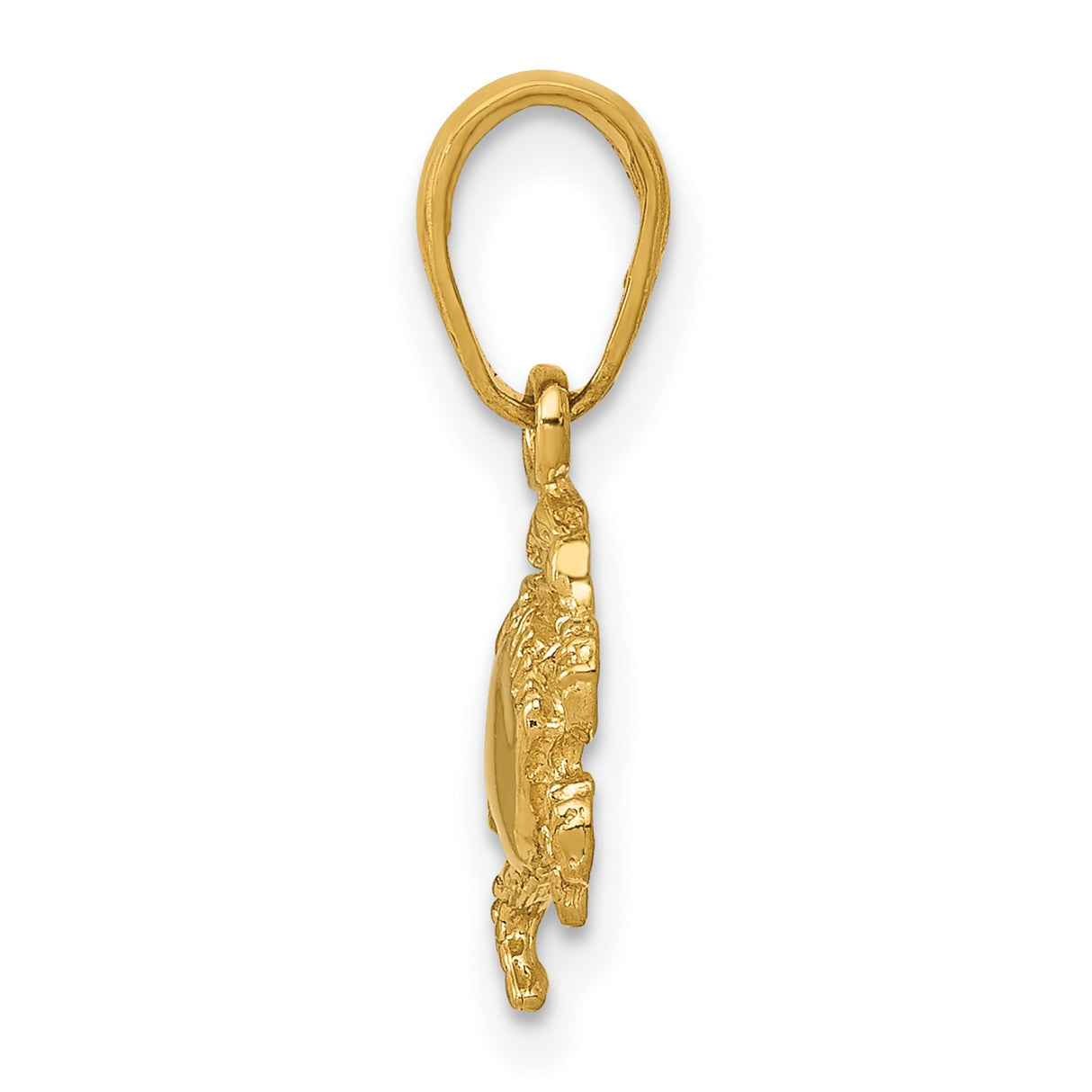 10k Yellow Gold Crab Pendant, Cancer Zodiac Symbol, Astrology Ocean Theme Jewelry for Women or Unisex