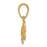 10k Yellow Gold Crab Pendant, Cancer Zodiac Symbol, Astrology Ocean Theme Jewelry for Women or Unisex