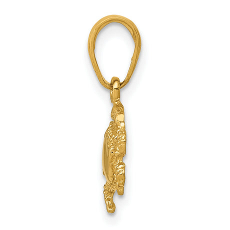10k Yellow Gold Crab Pendant, Cancer Zodiac Symbol, Astrology Ocean Theme Jewelry for Women or Unisex