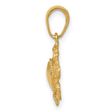 10k Yellow Gold Crab Pendant, Nautical Cancer Zodiac Charm, Marine Animal Design for Women or Unisex