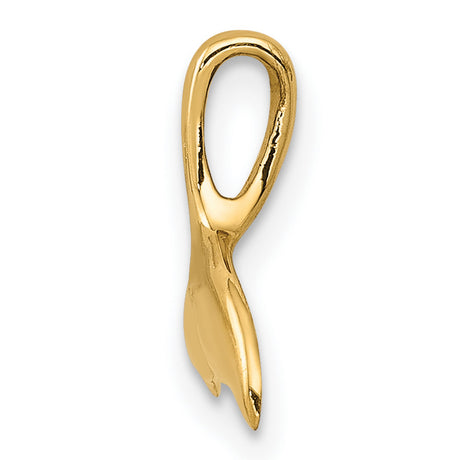 10k Yellow Gold Whale Tail Pendant, Nautical Ocean Symbol for Men and Women