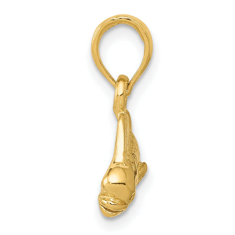 10k Yellow Gold Mahi Mahi Fish Pendant, Ocean Jewelry for Men or Unisex, Nautical Sea Charm