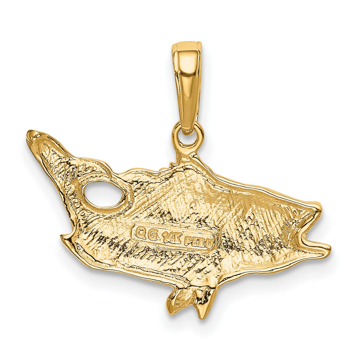 10k Yellow Gold Largemouth Bass Pendant, Detailed Fishing Charm for Men or Unisex Wear