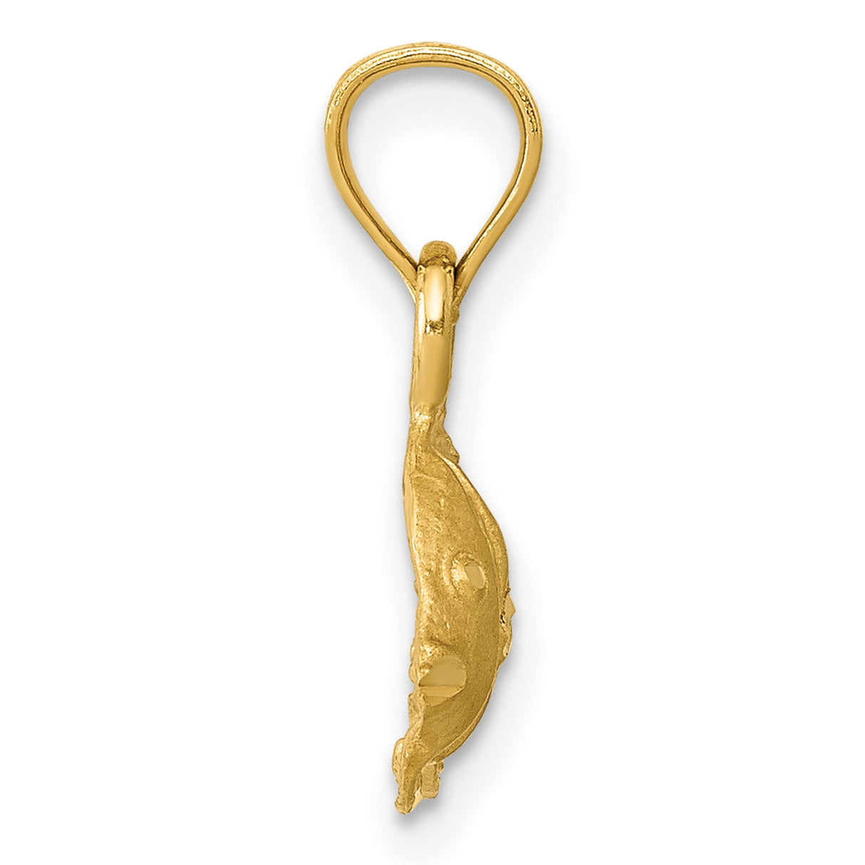 10k Yellow Gold Angelfish Pendant, Nautical Ocean Theme, Coastal Style Jewelry
