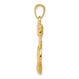 10k Yellow Gold Anchor Pendant with Rope Detail, Nautical Christian Symbol for Men or Unisex