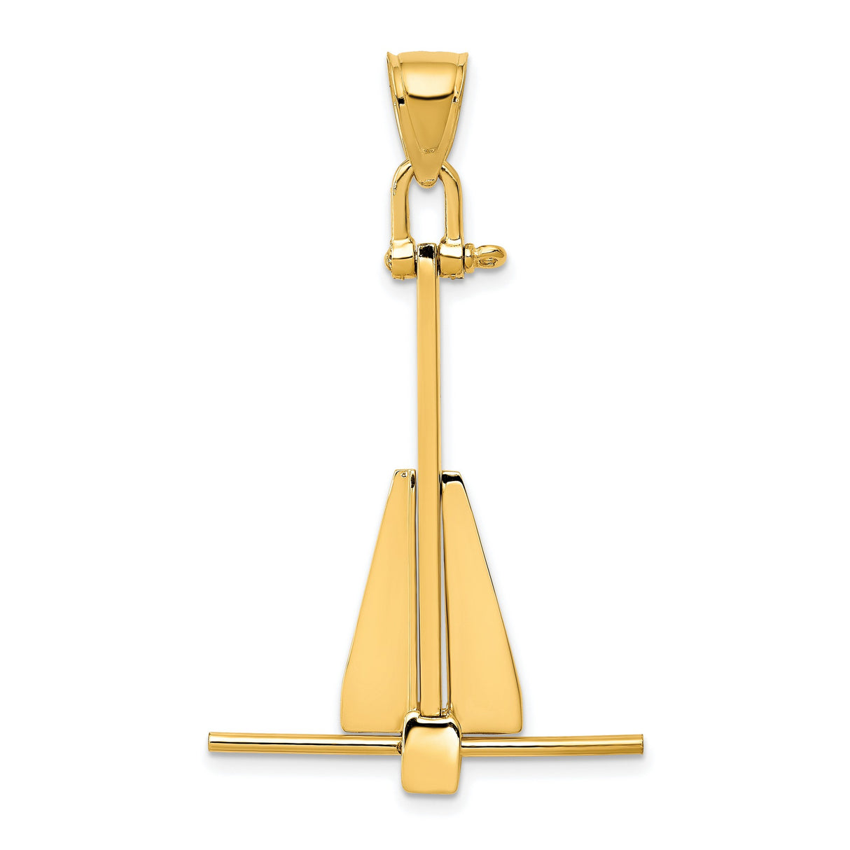 10k Yellow Gold Anchor Cross Pendant, Nautical Christian Symbol of Faith and Hope