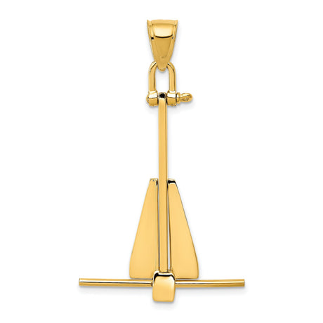 10k Yellow Gold Anchor Cross Pendant, Nautical Christian Symbol of Faith and Hope