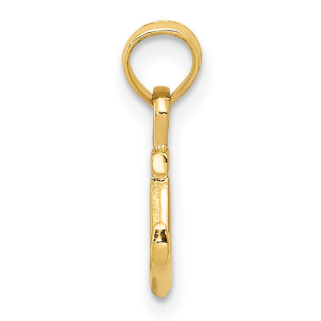 10k Yellow Gold Anchor Pendant, Polished Nautical Symbol of Hope and Stability for Men or Women