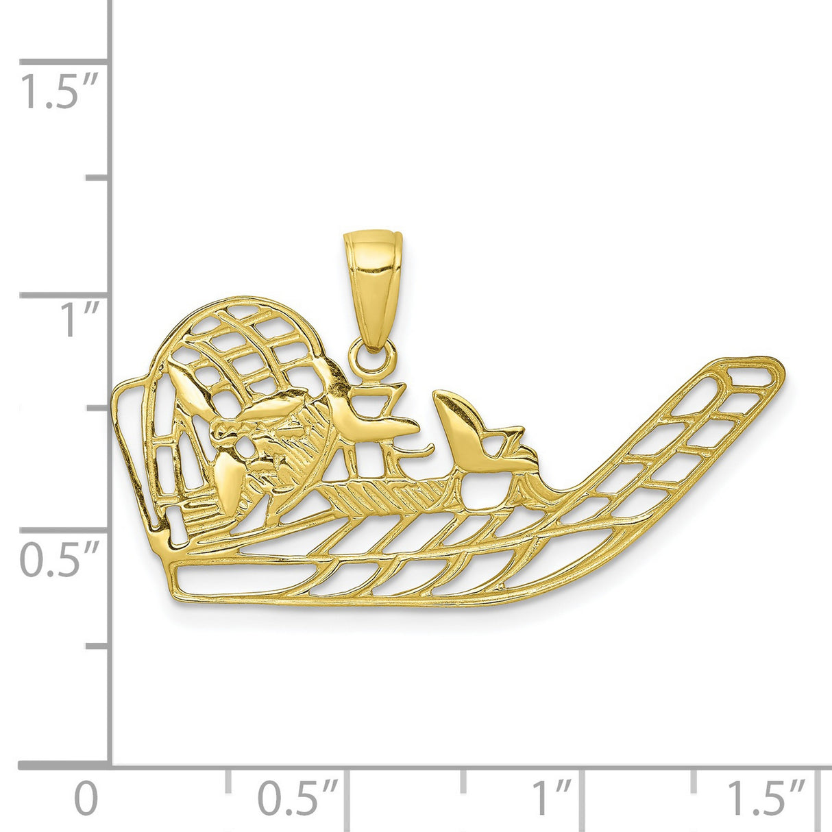 10k Yellow Gold Airboat Pendant with Propeller and Passengers, Florida Everglades Charm