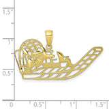 10k Yellow Gold Airboat Pendant with Propeller and Passengers, Florida Everglades Charm