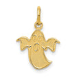 10k Yellow Gold Ghost Pendant Charm, Textured Halloween Jewelry for Women or Unisex Wear