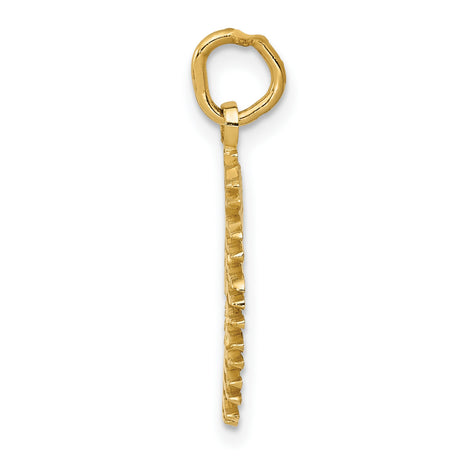 10k Yellow Gold Sun Face Pendant with Radiant Design, Boho Celestial Style