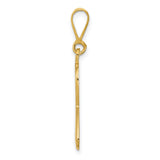 10k Yellow Gold Ribbon Pendant with Cutout Heart, Awareness and Remembrance Jewelry