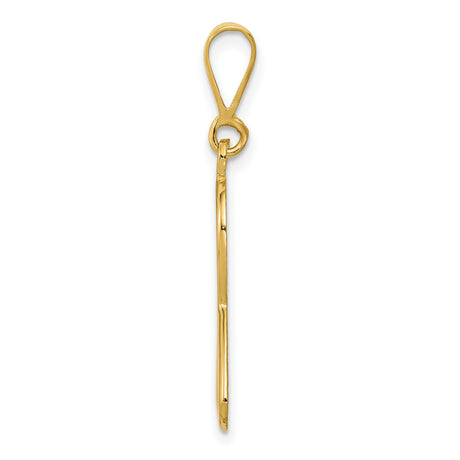 10k Yellow Gold Ribbon Pendant with Cutout Heart, Awareness and Remembrance Jewelry