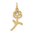 10k Yellow Gold Rose Flower Pendant, Openwork Floral Charm, Romantic Nature-Inspired Jewelry for Women