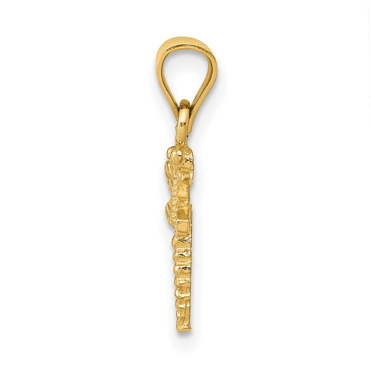 10k Yellow Gold Dragonfly Pendant with Textured Wings, Nature-Inspired Jewelry for Women