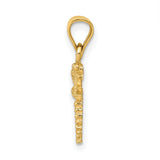 10k Yellow Gold Dragonfly Pendant with Textured Wings, Nature-Inspired Jewelry for Women