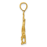 10k Yellow Gold Eagle Pendant with Outstretched Wings, Symbol of Freedom and Strength for Men