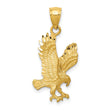 10k Yellow Gold Eagle Pendant with Outstretched Wings, Symbol of Freedom and Strength for Men